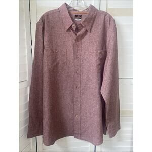 RIDGECUT Tough Wear Long Sleeve Button Shirt Polyester Men’s Red Sz X-Large